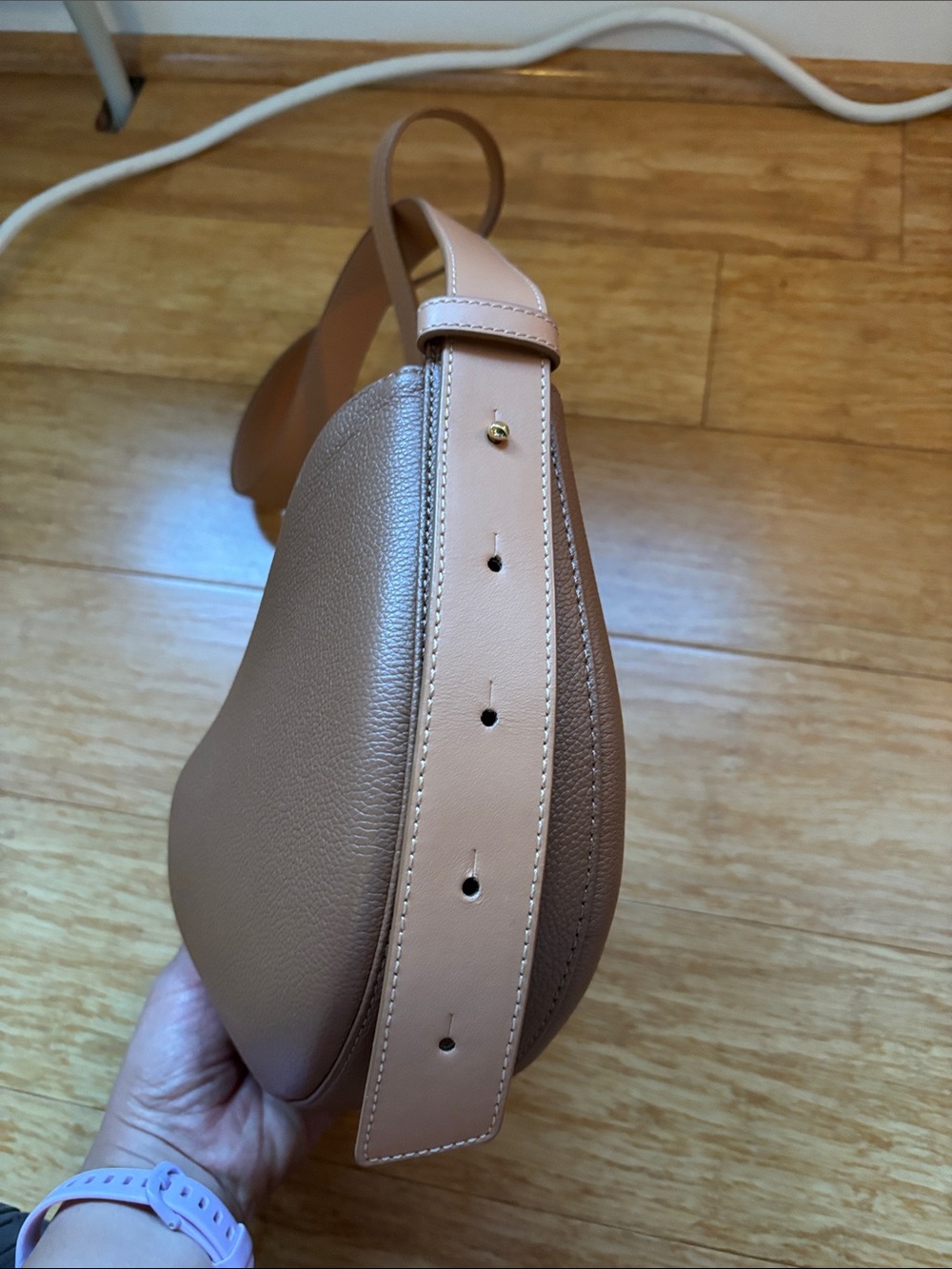 Polene Brown Pebbled Leather Crossbody Bag - Picture 3 of 8
